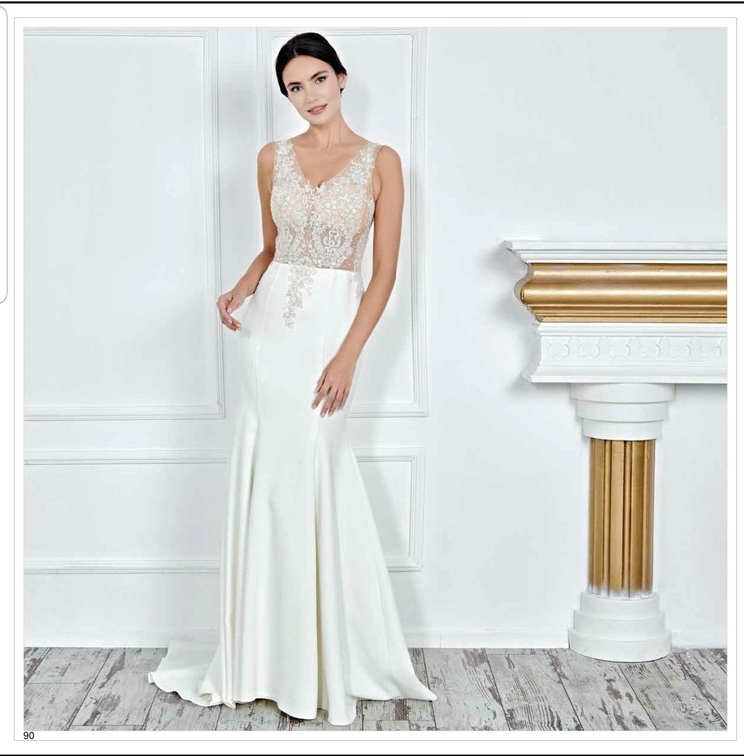 Meerjungfrau-Brautkleid mit V-Ausschnitt